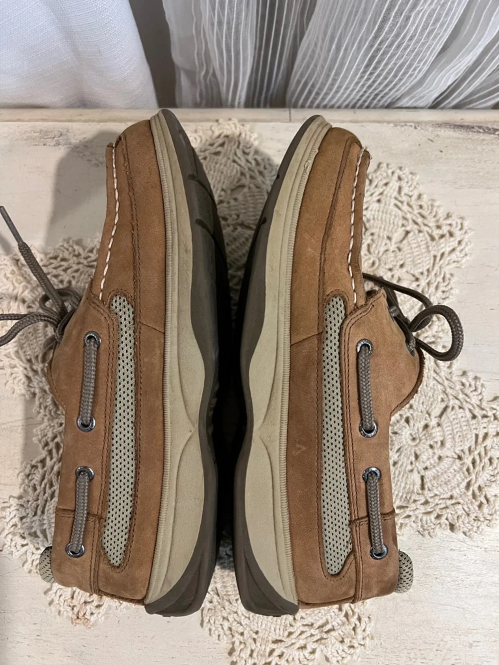 Sperry Top-Sider Leather Boat Shoes Tan Brown Lace Up Women’s Size 6 - Picture 5 of 11